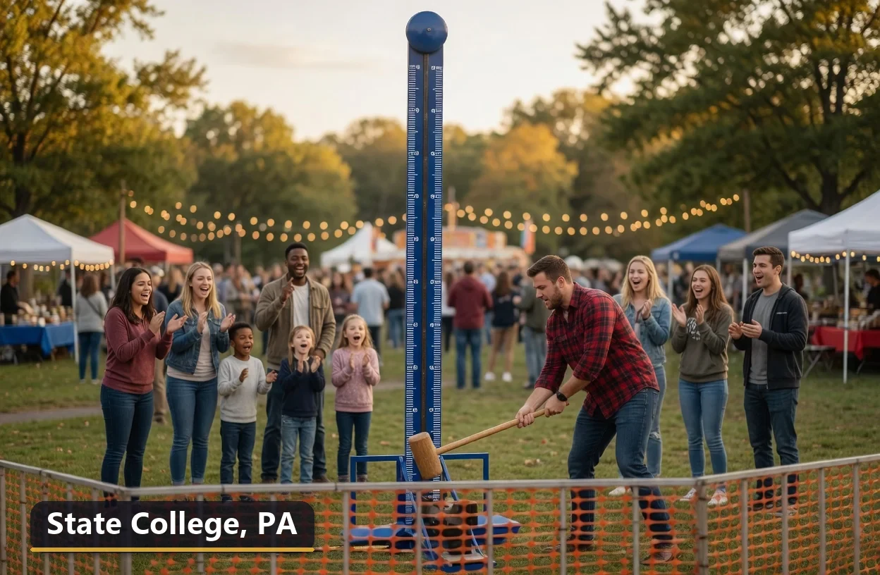 High striker carnival game rental in State College, Pennsylvania for field days, parties and events