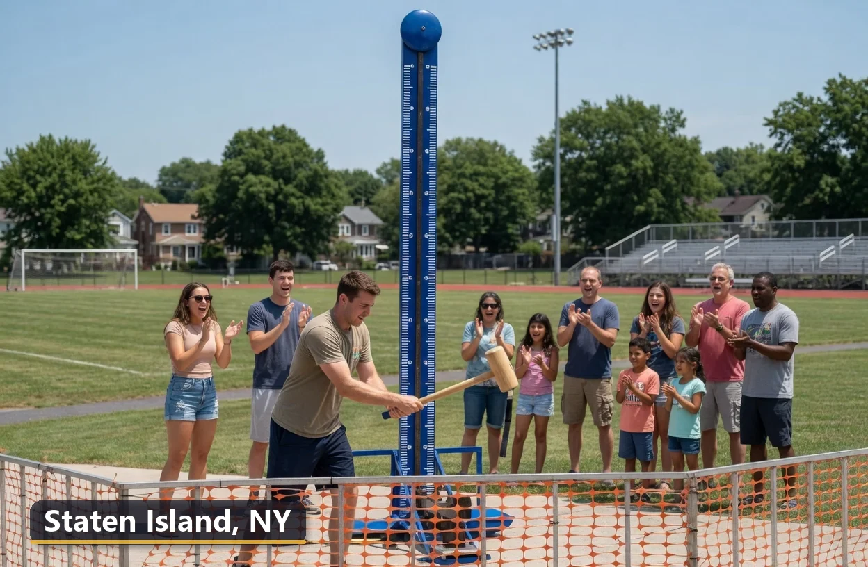 High striker carnival game rental in Staten Island, New York for field days, parties and events