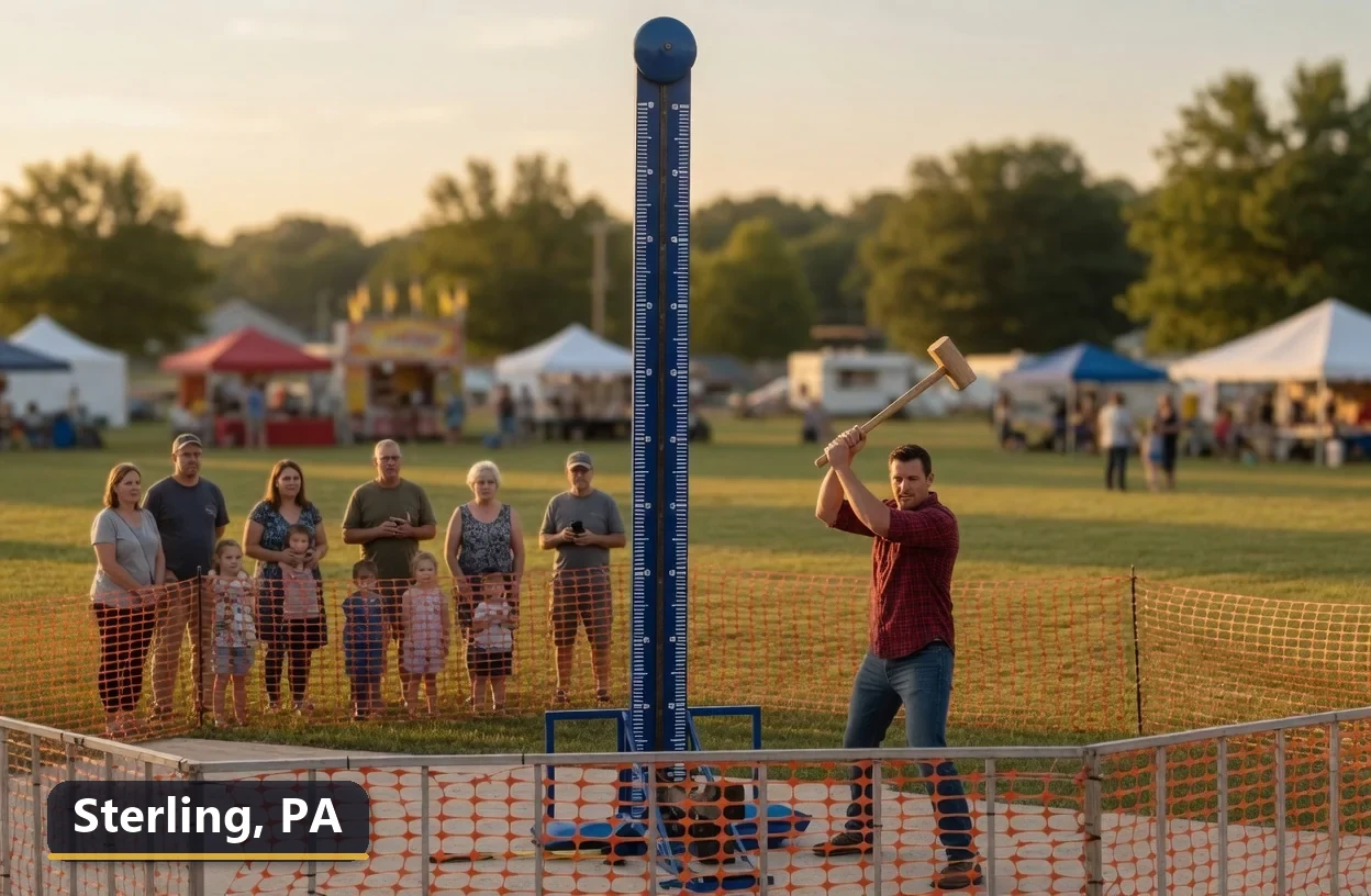 High striker carnival game rental in Sterling, Pennsylvania for field days, parties and events