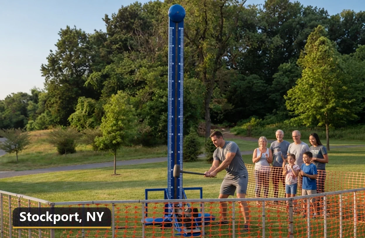 High striker carnival game rental in Stockport, New York for field days, parties and events