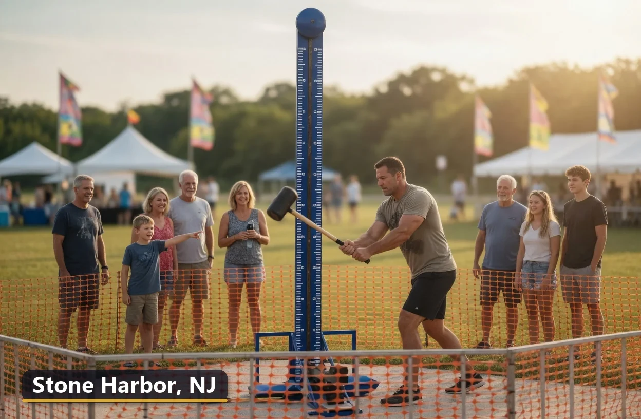 High striker carnival game rental in Stone Harbor, New Jersey for field days, parties and events