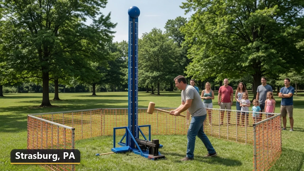 High striker carnival game rental in Strasburg, Pennsylvania for field days, parties and events