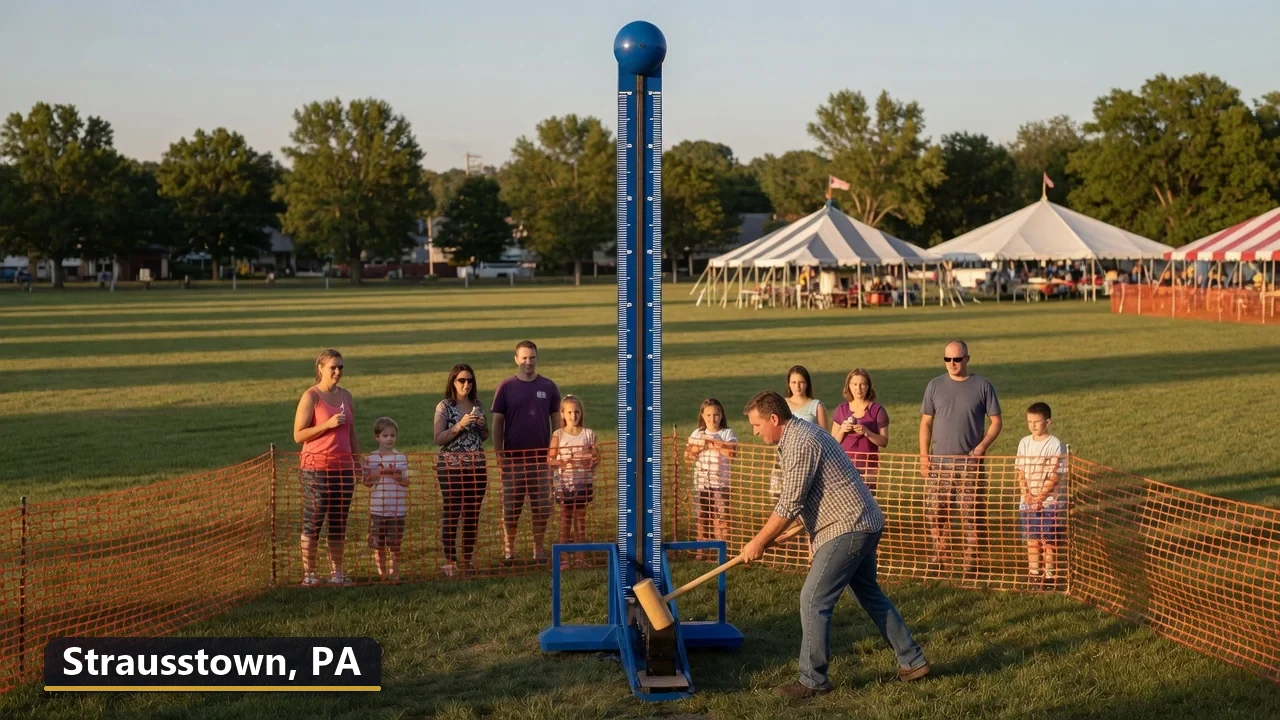 High striker carnival game rental in Strausstown, Pennsylvania for field days, parties and events