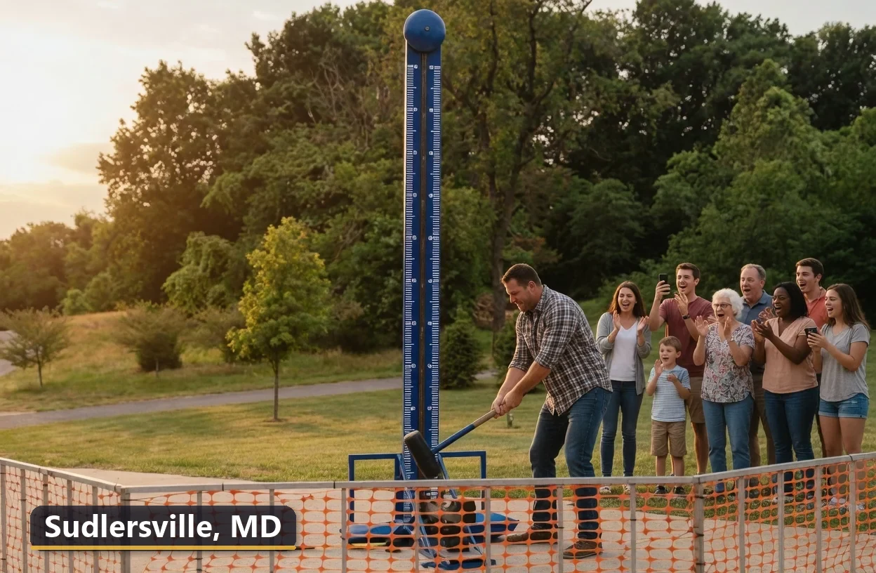 High striker carnival game rental in Sudlersville, Maryland for field days, parties and events