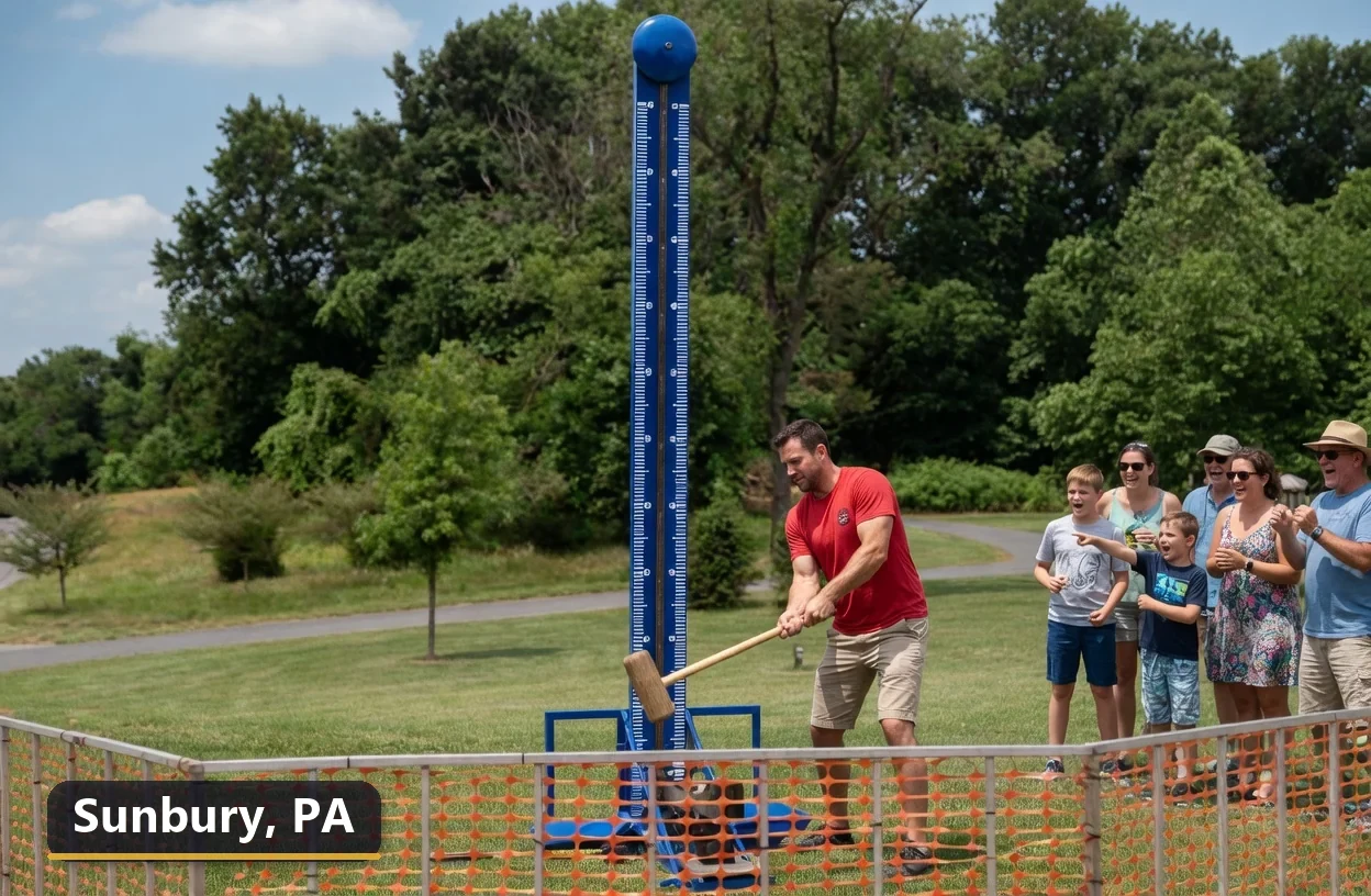 High striker carnival game rental in Sunbury, Pennsylvania for field days, parties and events