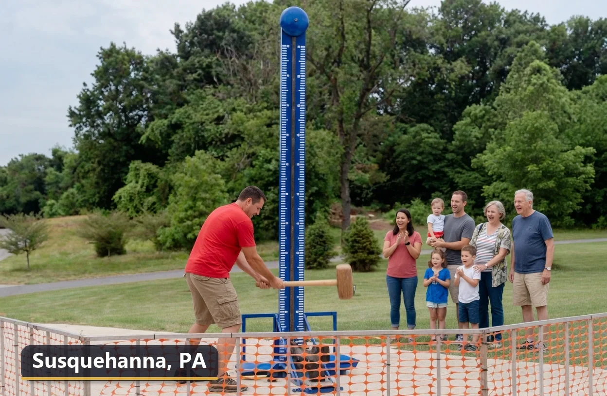 High striker carnival game rental in Susquehanna, Pennsylvania for field days, parties and events