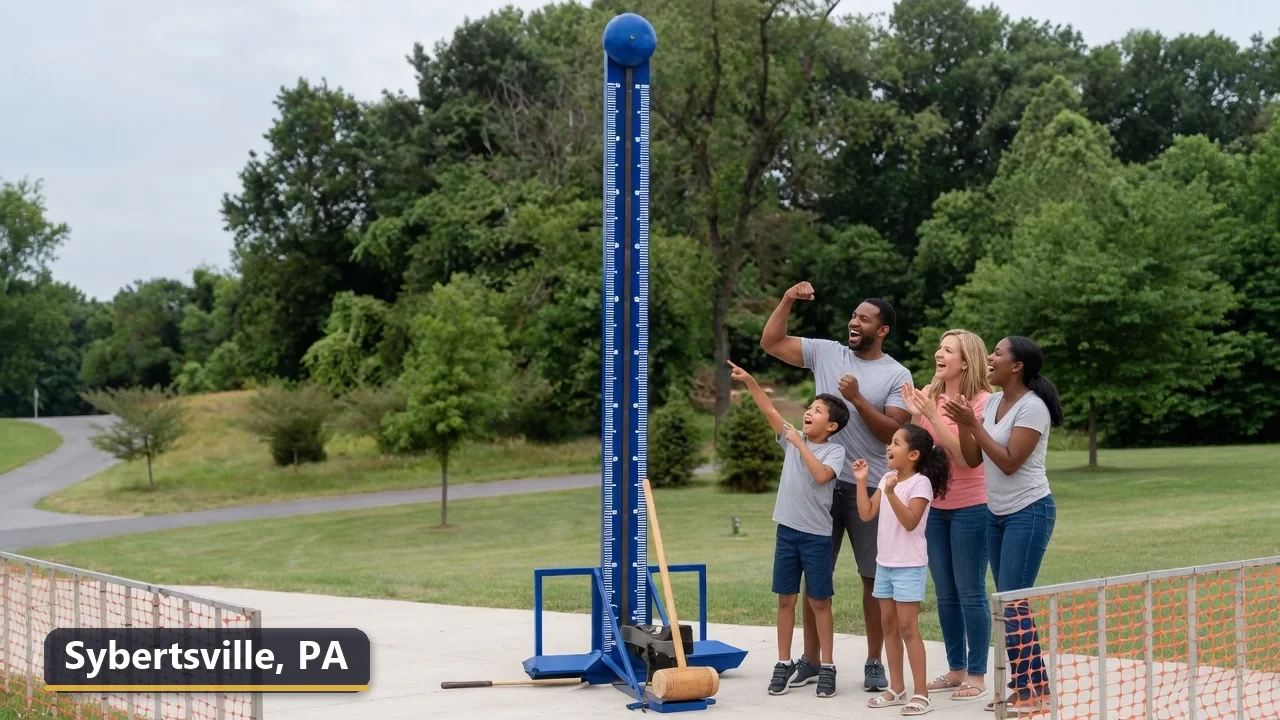 High striker carnival game rental in Sybertsville, Pennsylvania for field days, parties and events