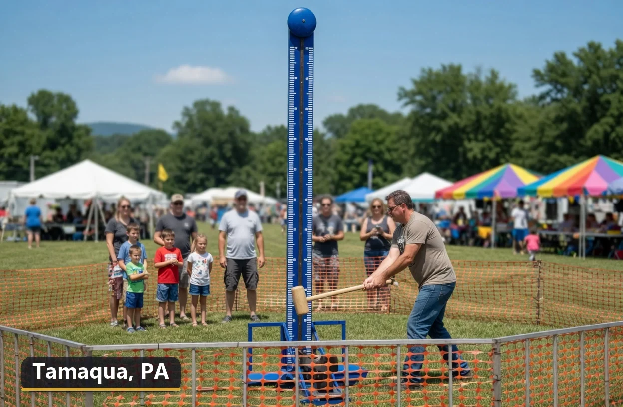 High striker carnival game rental in Tamaqua, Pennsylvania for field days, parties and events