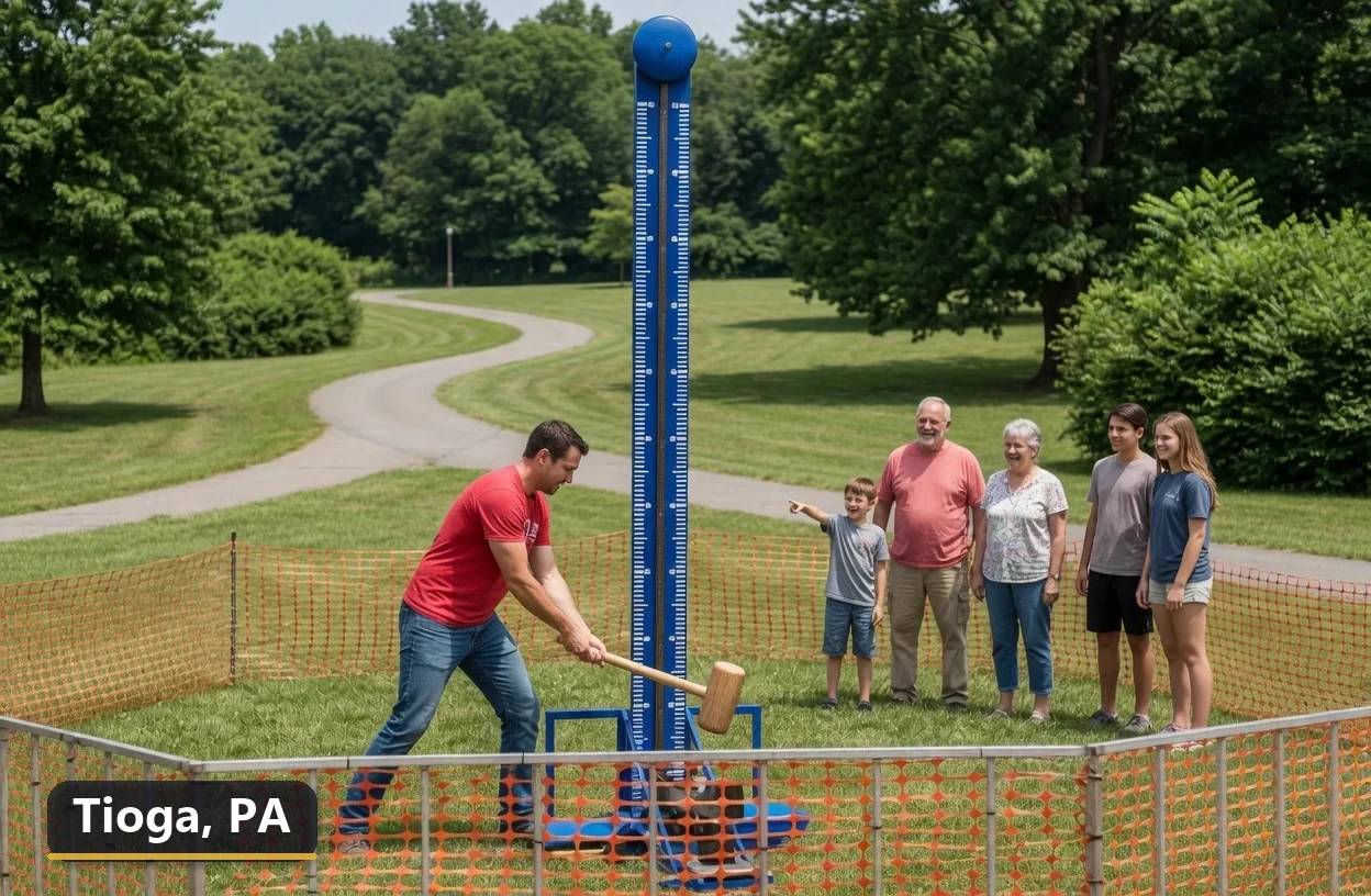 High striker carnival game rental in Tioga, Pennsylvania for field days, parties and events