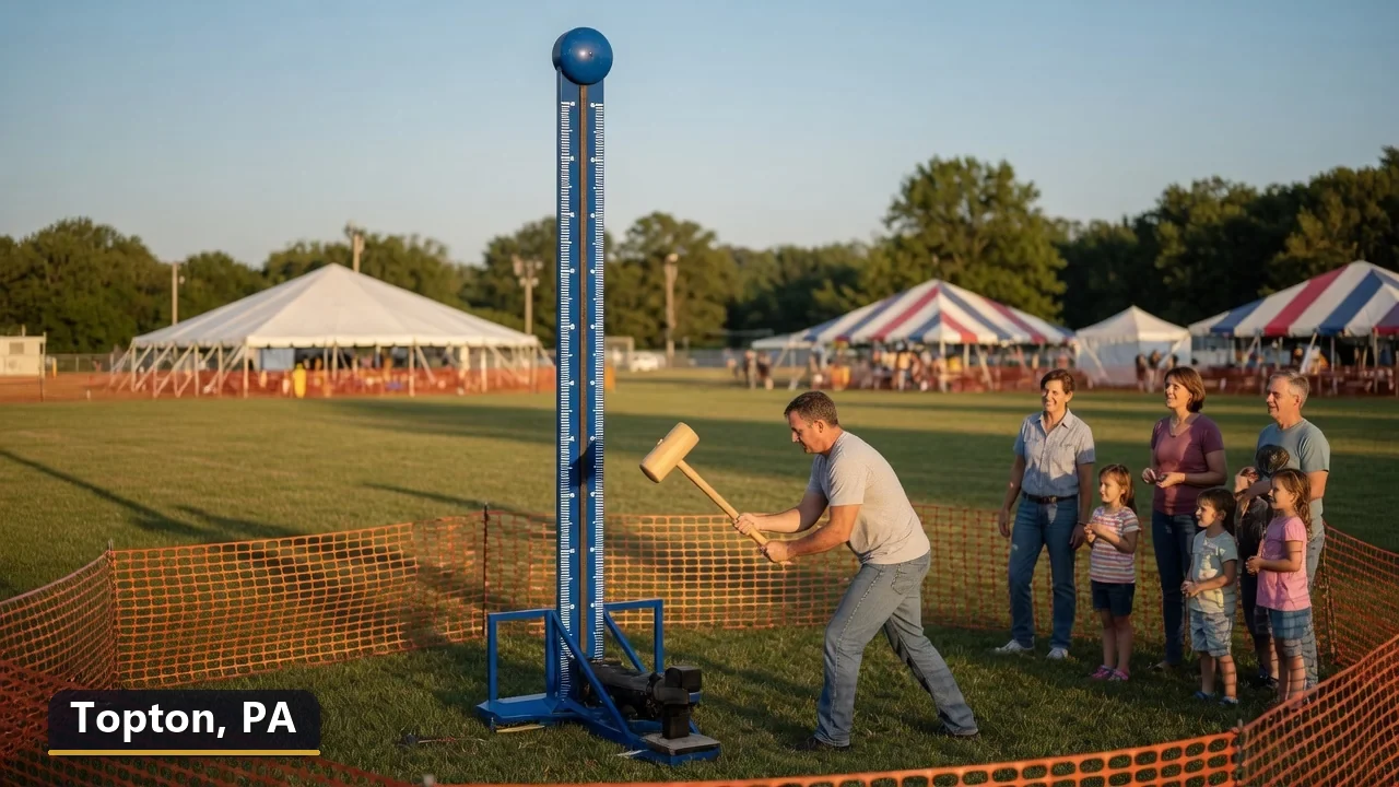 High striker carnival game rental in Topton, Pennsylvania for field days, parties and events