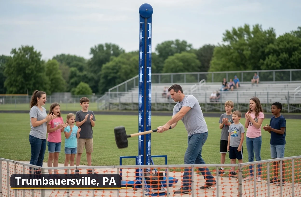 High striker carnival game rental in Trumbauersville, Pennsylvania for field days, parties and events