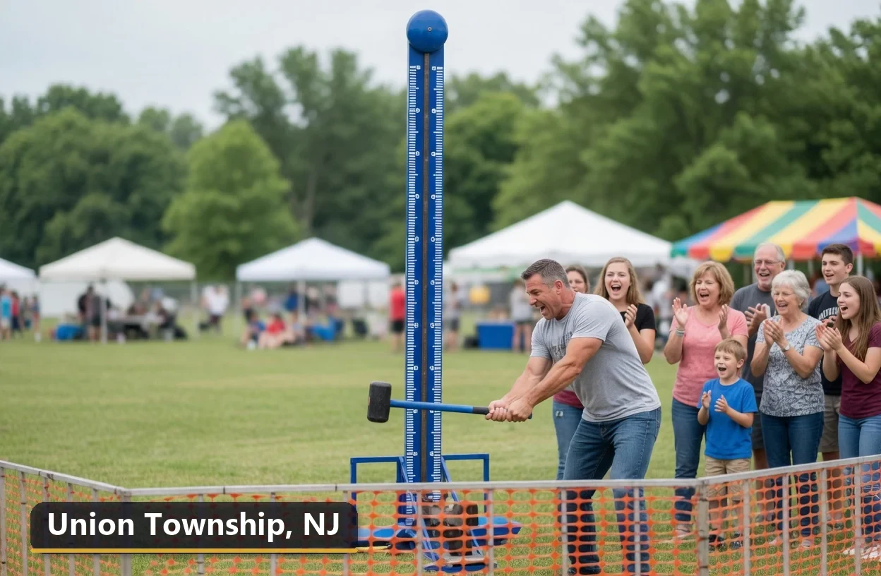 High striker carnival game rental in Union Township, New Jersey for field days, parties and events