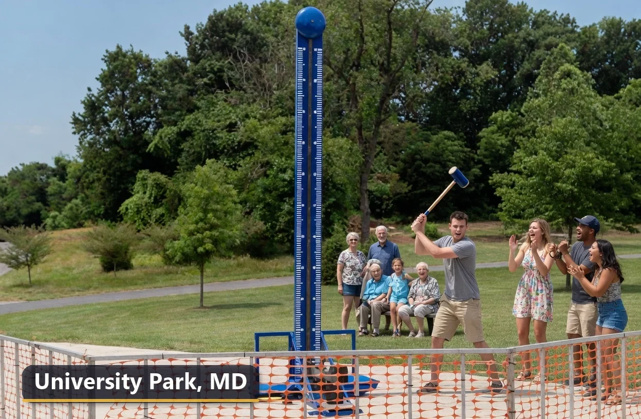 High striker carnival game rental in University Park, Maryland for field days, parties and events