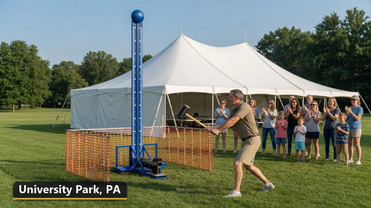 High striker carnival game rental in University Park, Pennsylvania for field days, parties and events