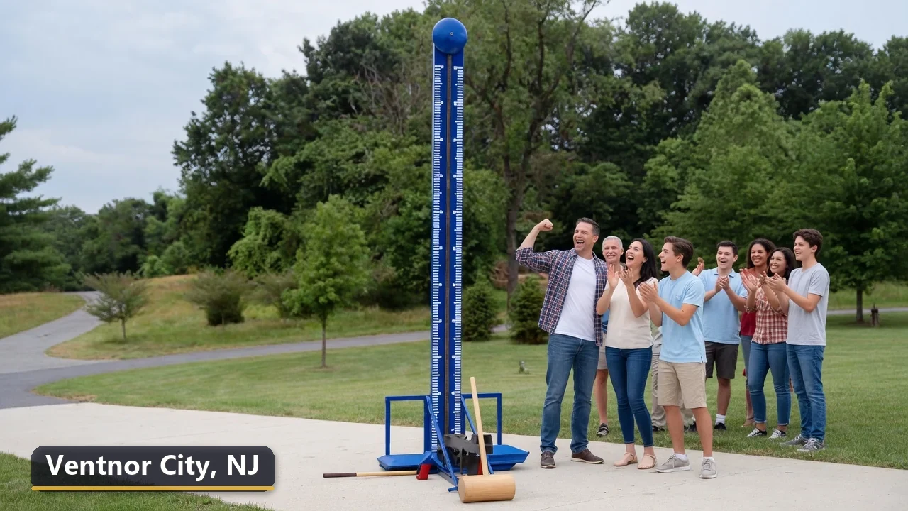 High striker carnival game rental in Ventnor City, New Jersey for field days, parties and events
