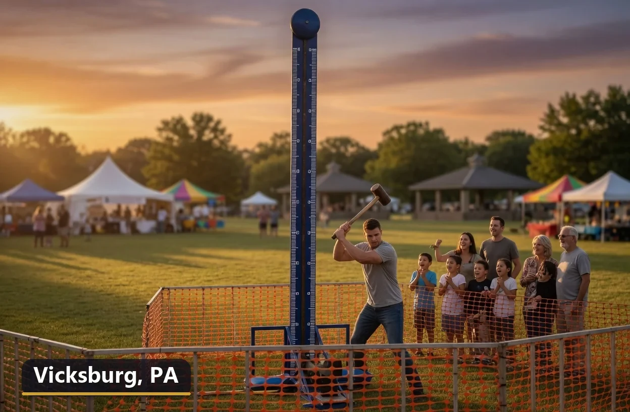 High striker carnival game rental in Vicksburg, Pennsylvania for field days, parties and events