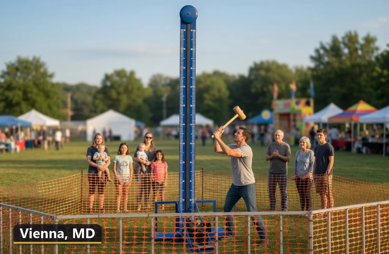 High striker carnival game rental in Vienna, Maryland for field days, parties and events