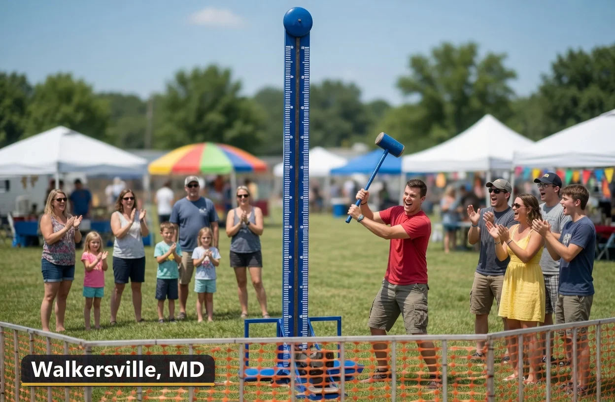High striker carnival game rental in Walkersville, Maryland for field days, parties and events