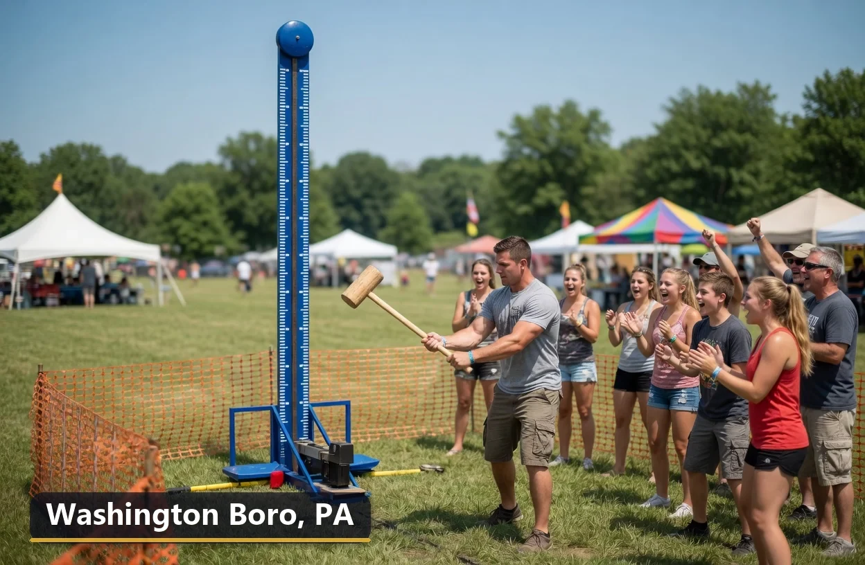 High striker carnival game rental in Washington Boro, Pennsylvania for field days, parties and events
