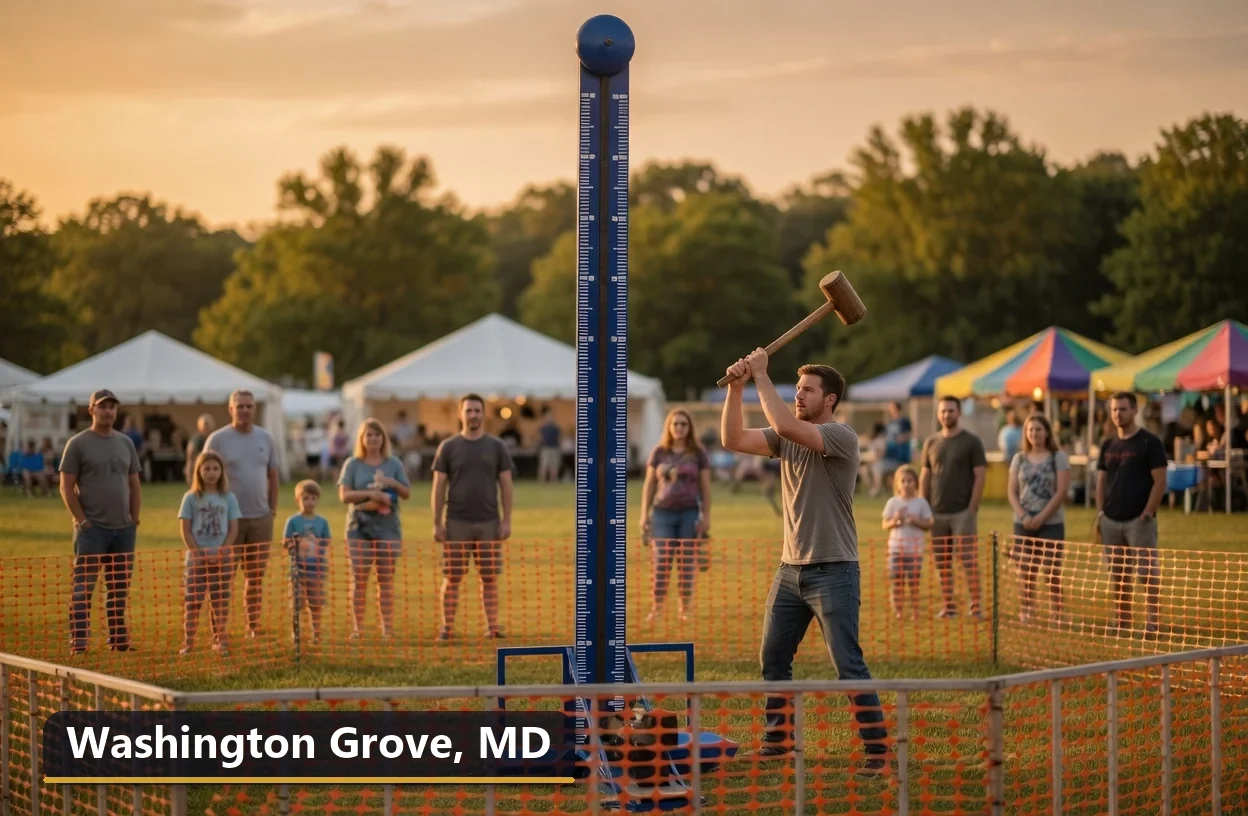 High striker carnival game rental in Washington Grove, Maryland for field days, parties and events