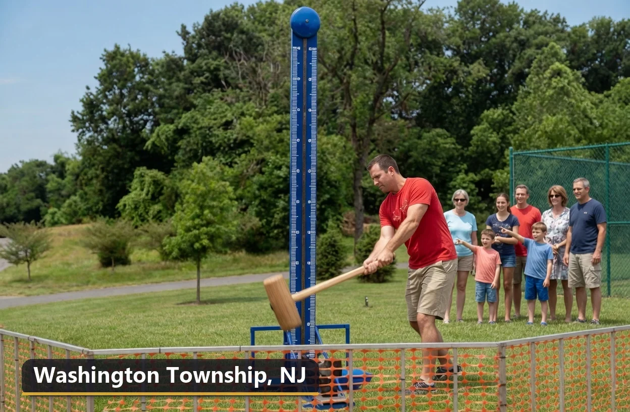 High striker carnival game rental in Washington Township, New Jersey for field days, parties and events
