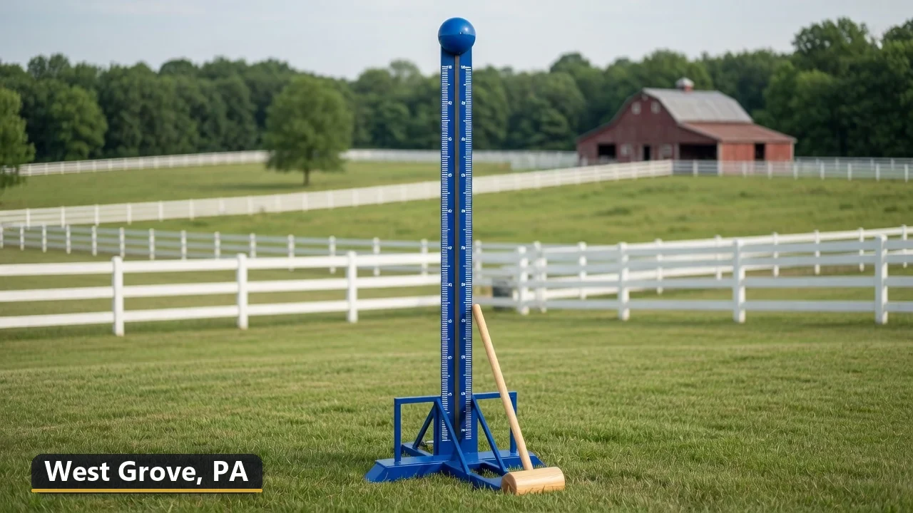 High striker carnival game rental in West Grove, Pennsylvania for field days, parties and events