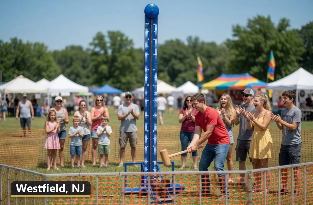 High striker carnival game rental in Westfield, New Jersey for field days, parties and events