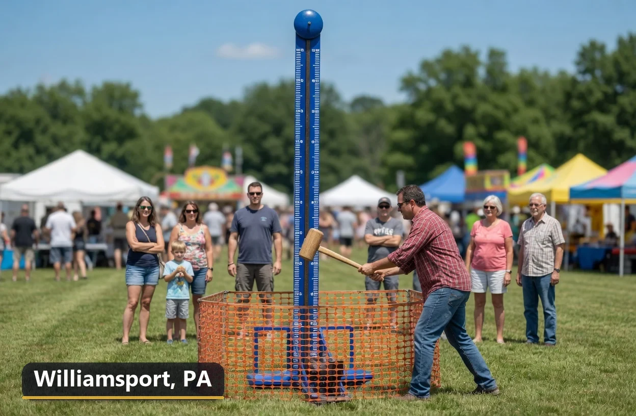 High striker carnival game rental in Williamsport, Pennsylvania for field days, parties and events