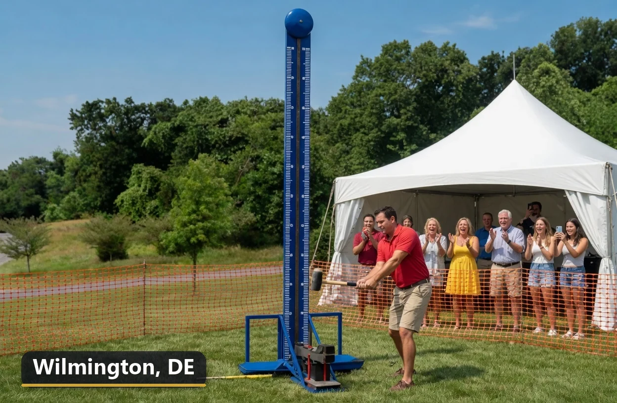 High striker carnival game rental in Wilmington, Delaware for field days, parties and events