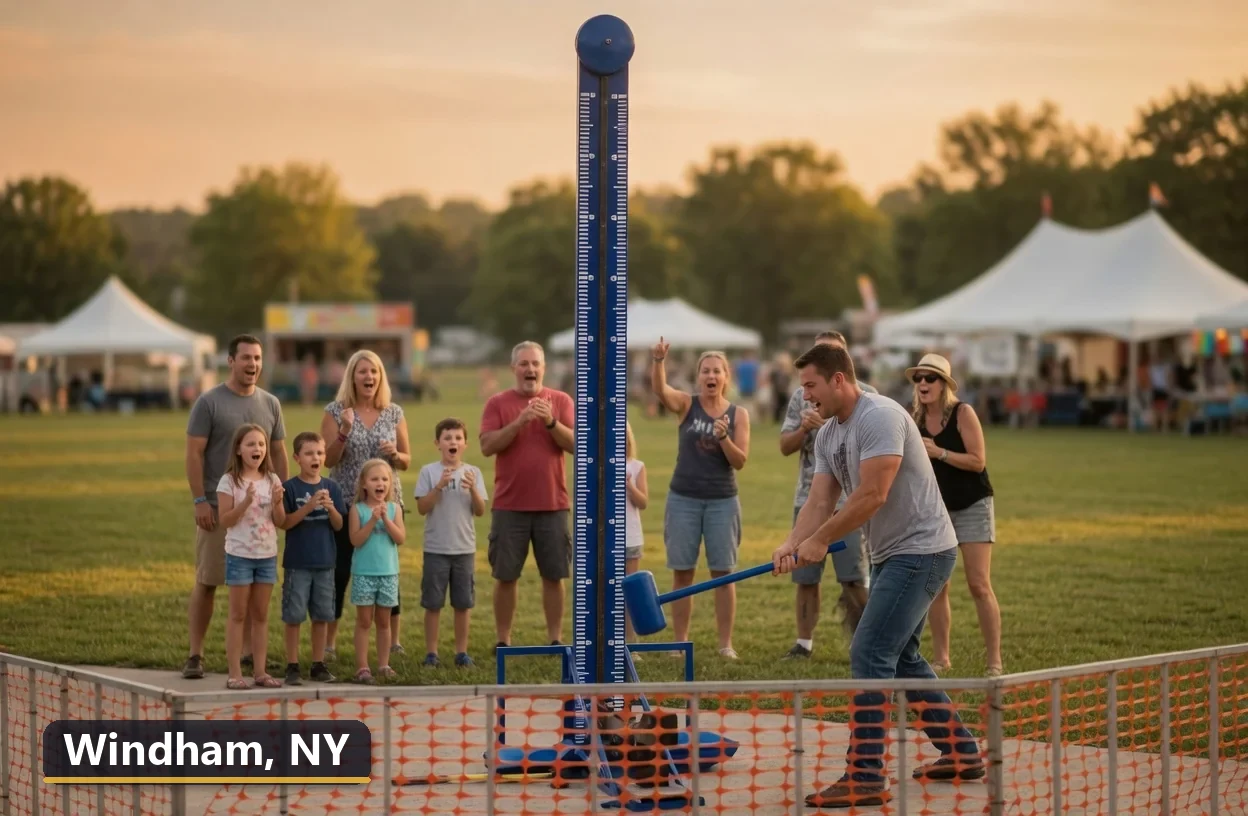 High striker carnival game rental in Windham, New York for field days, parties and events