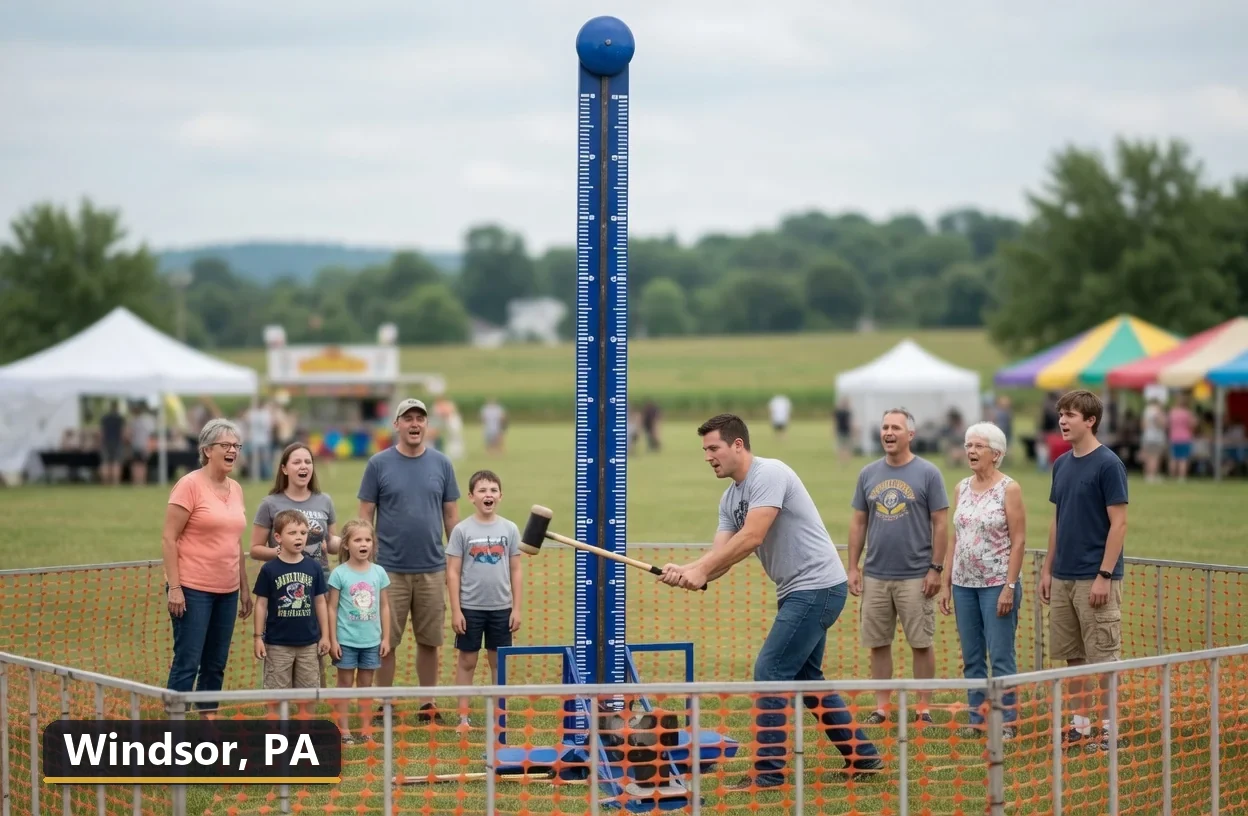 High striker carnival game rental in Windsor, Pennsylvania for field days, parties and events