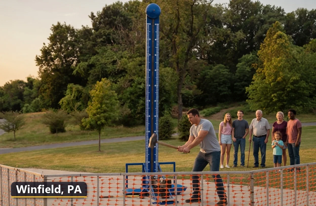 High striker carnival game rental in Winfield, Pennsylvania for field days, parties and events
