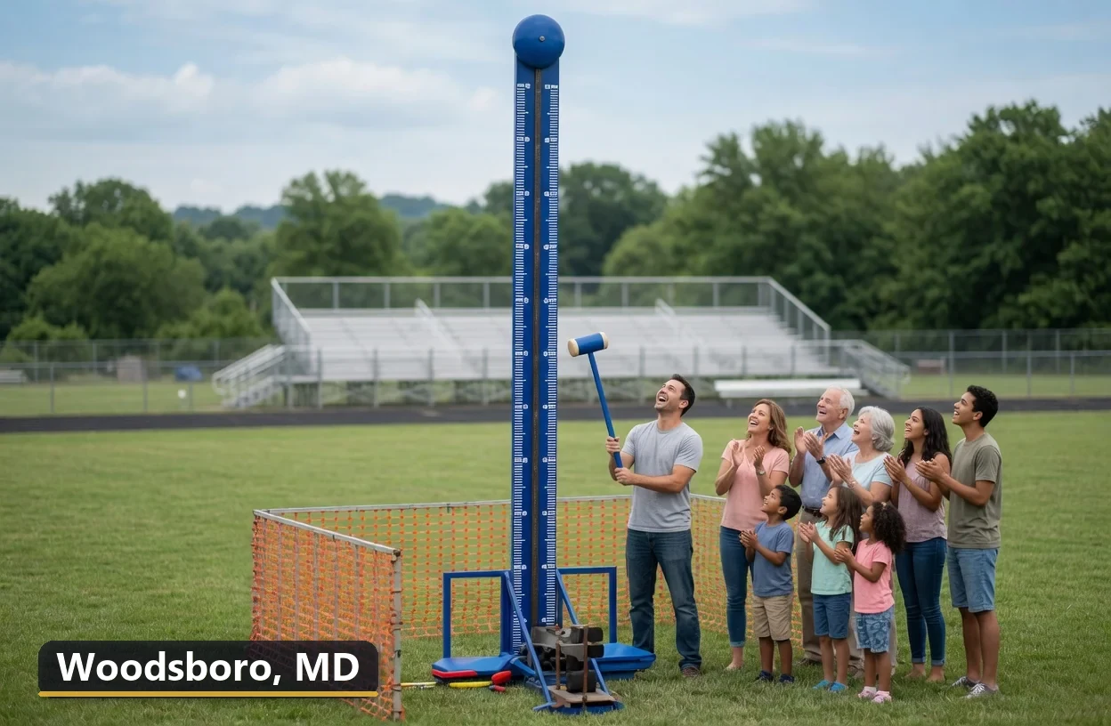 High striker carnival game rental in Woodsboro, Maryland for field days, parties and events