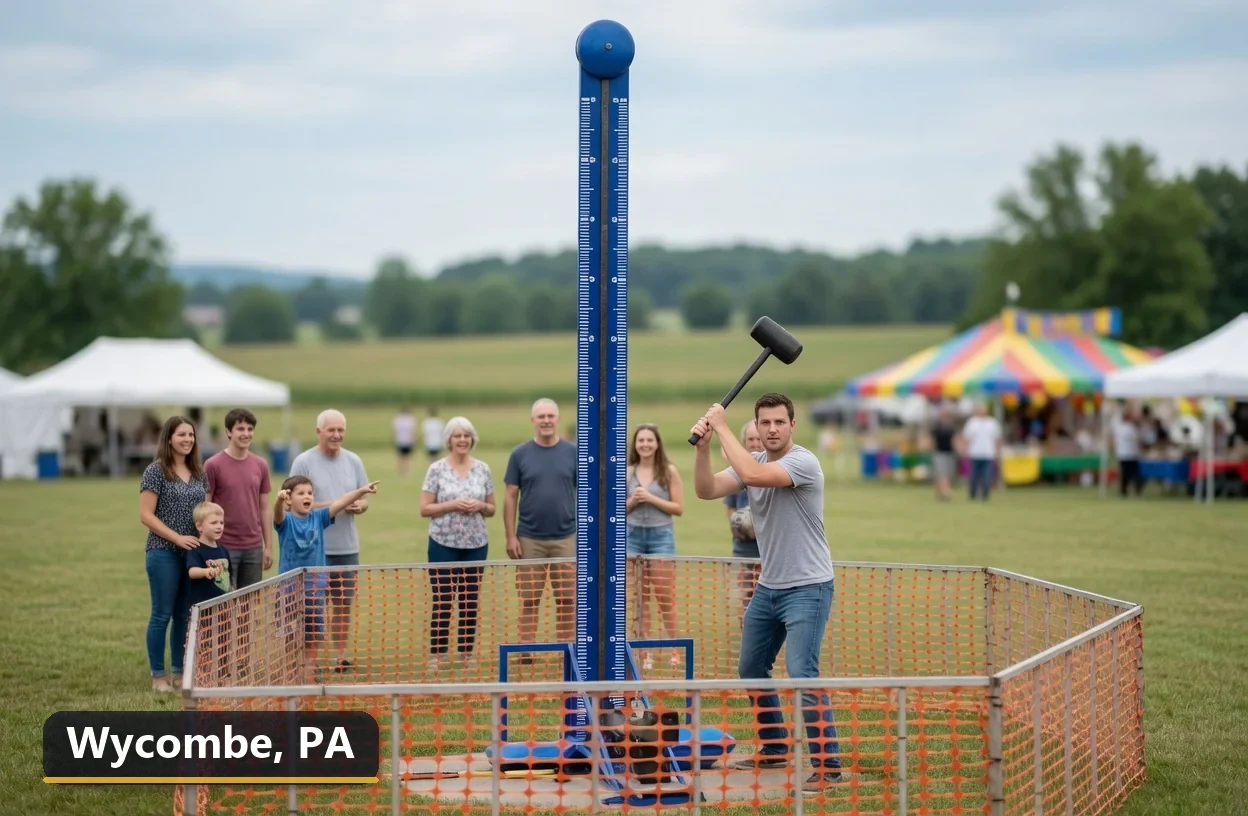 High striker carnival game rental in Wycombe, Pennsylvania for field days, parties and events