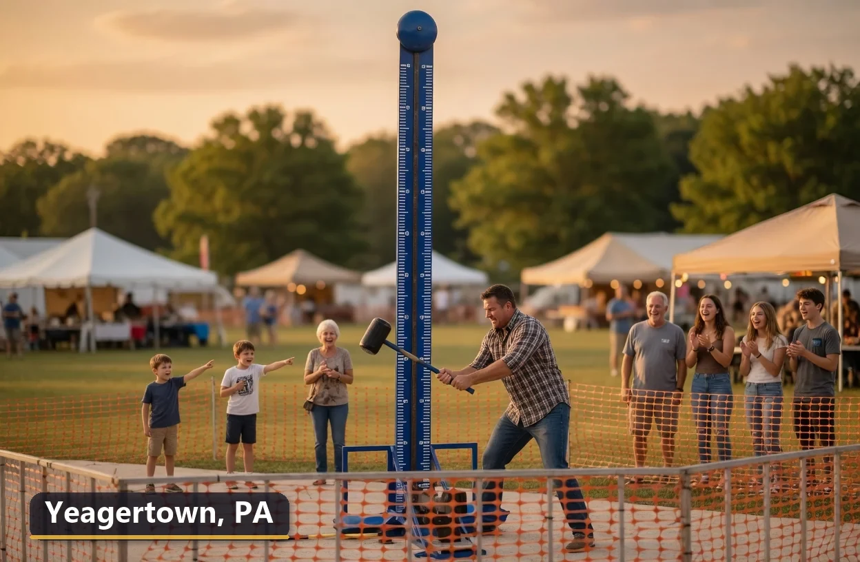 High striker carnival game rental in Yeagertown, Pennsylvania for field days, parties and events
