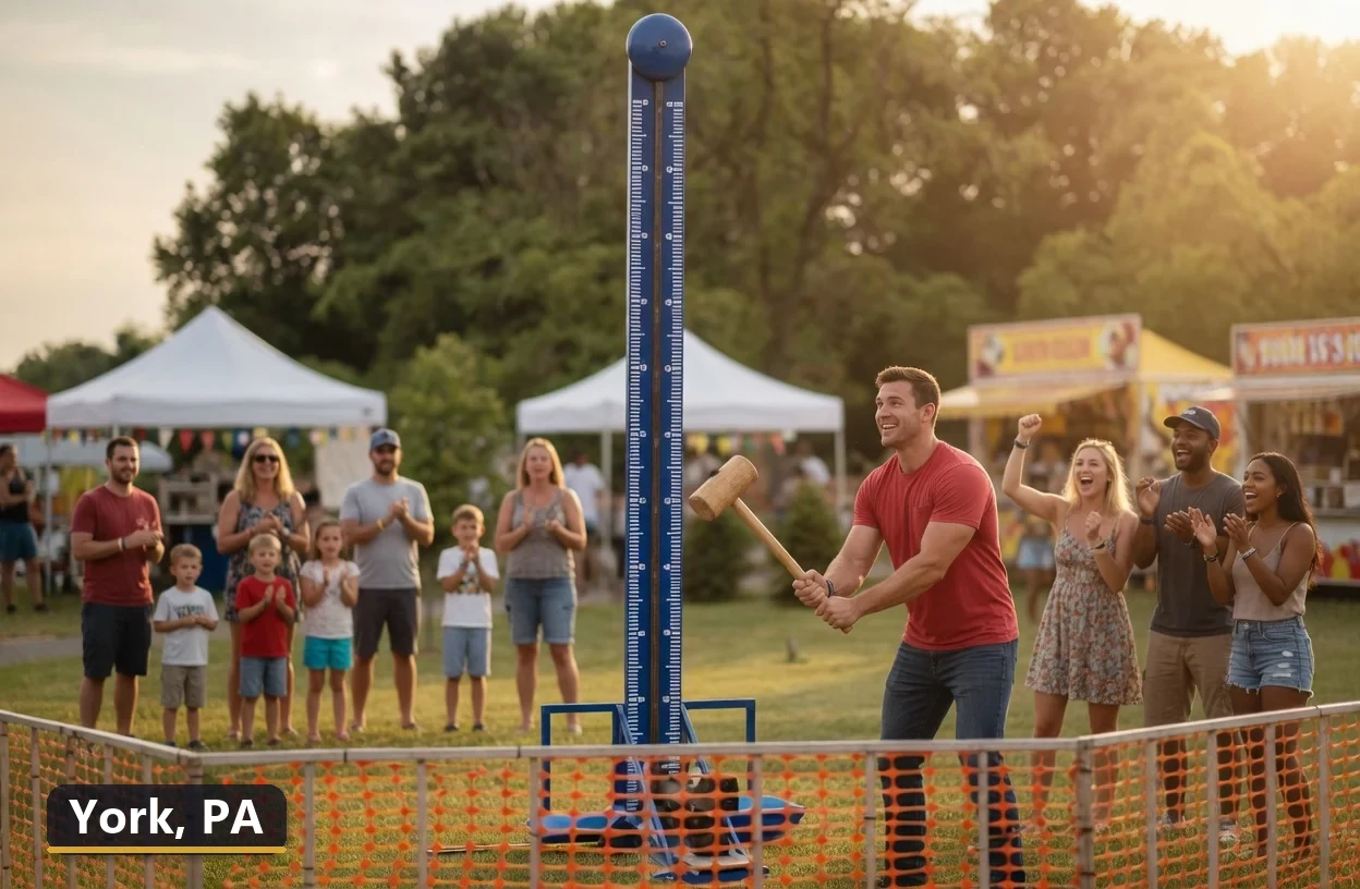 High striker carnival game rental in York, Pennsylvania for field days, parties and events
