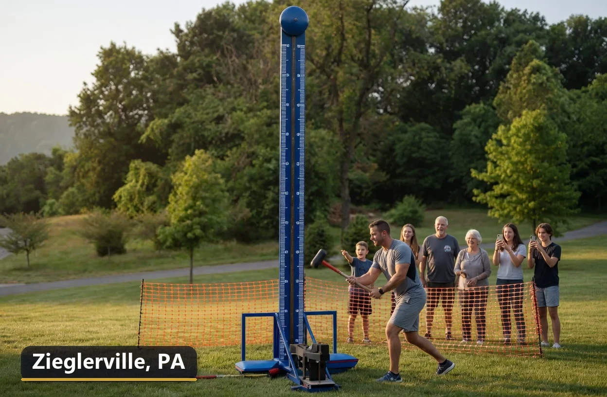 High striker carnival game rental in Zieglerville, Pennsylvania for field days, parties and events