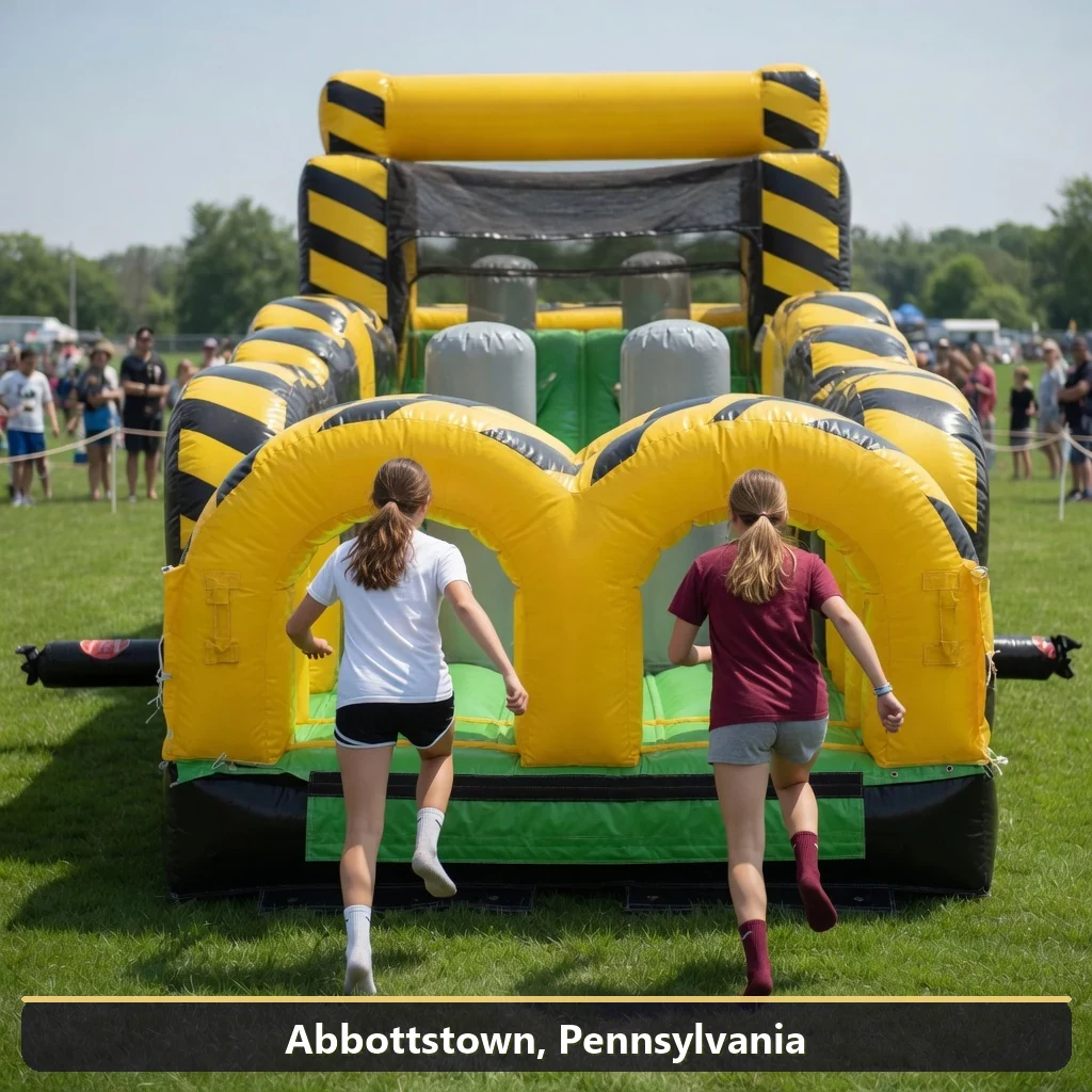 Inflatable obstacle course rental for events in Abbottstown, Pennsylvania