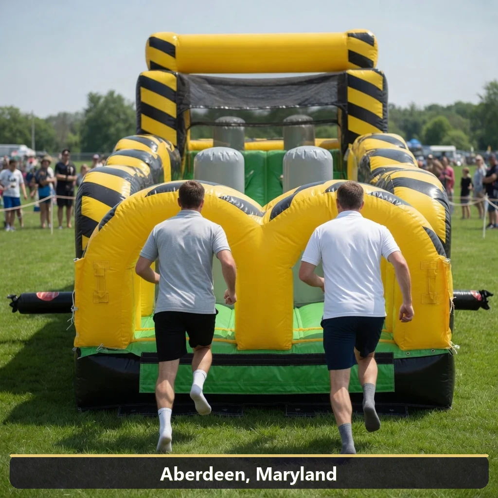 Inflatable obstacle course rental for events in Aberdeen, Maryland