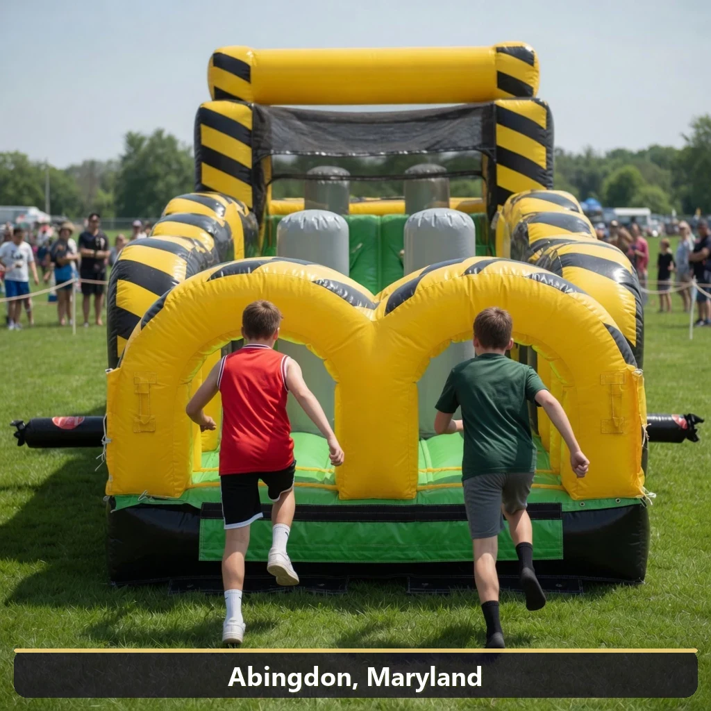 Inflatable obstacle course rental for events in Abingdon, Maryland