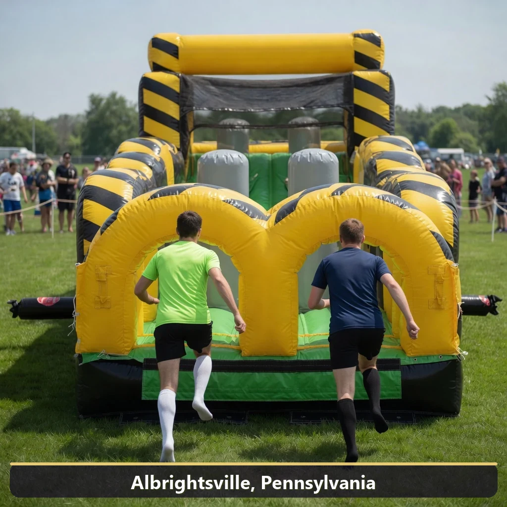 Inflatable obstacle course rental for events in Albrightsville, Pennsylvania