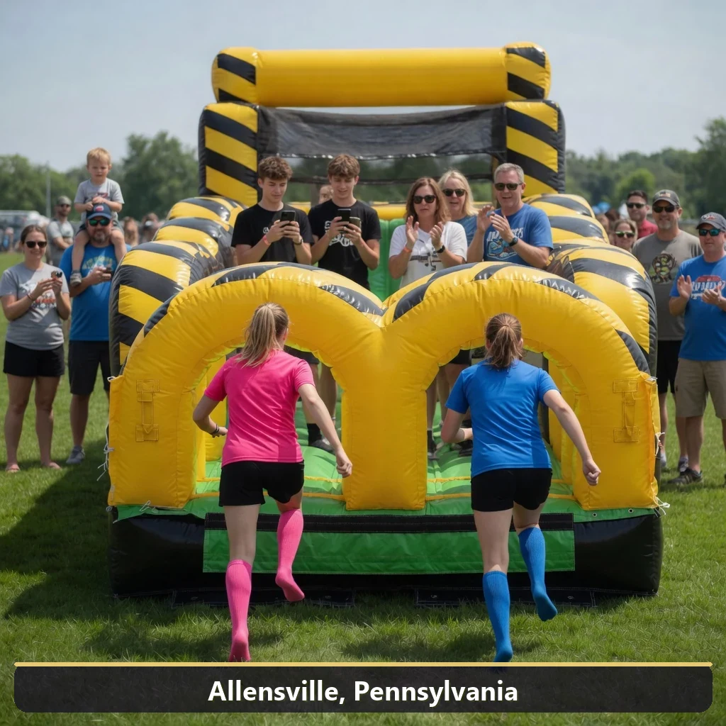 Inflatable obstacle course rental for events in Allensville, Pennsylvania