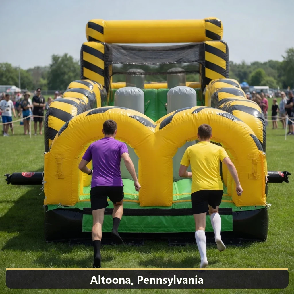 Inflatable obstacle course rental for events in Altoona, Pennsylvania