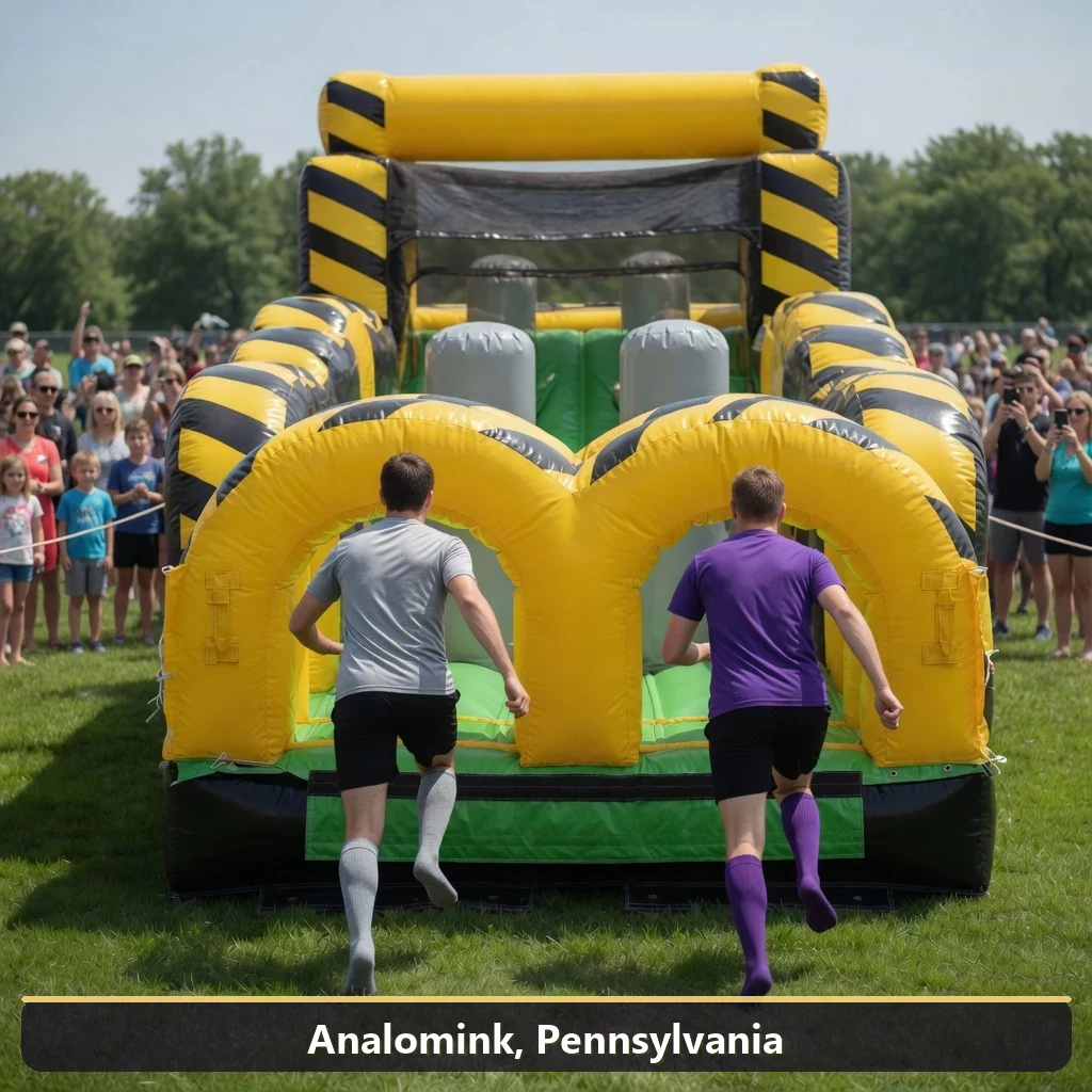 Inflatable obstacle course rental for events in Analomink, Pennsylvania