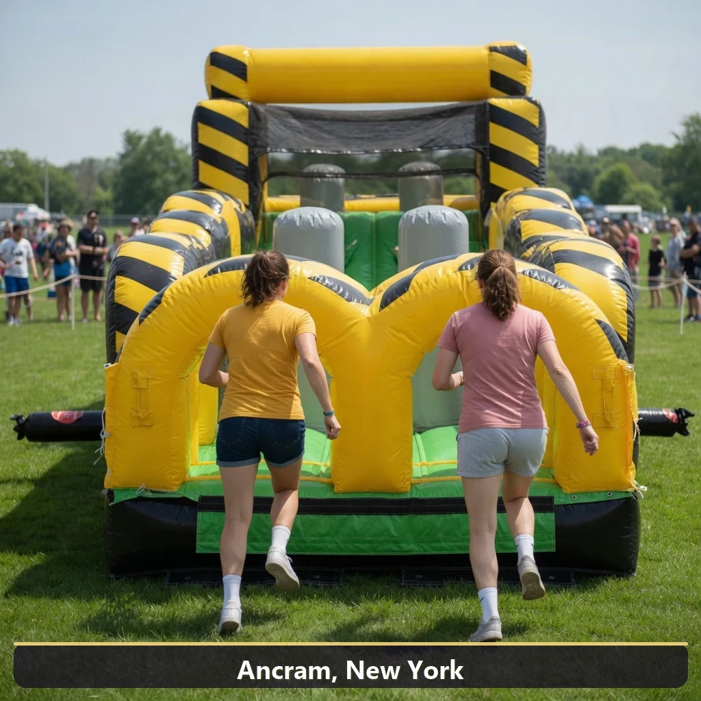 Inflatable obstacle course rental for events in Ancram, New York