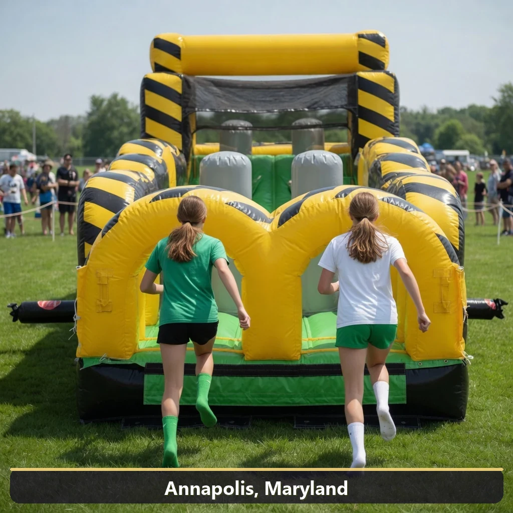 Inflatable obstacle course rental for events in Annapolis, Maryland