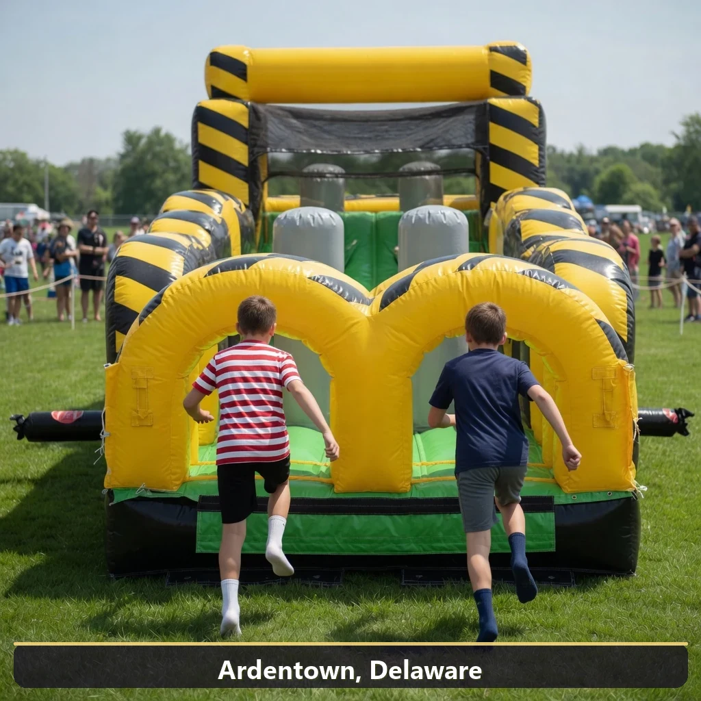 Inflatable obstacle course rental for events in Ardentown, Delaware