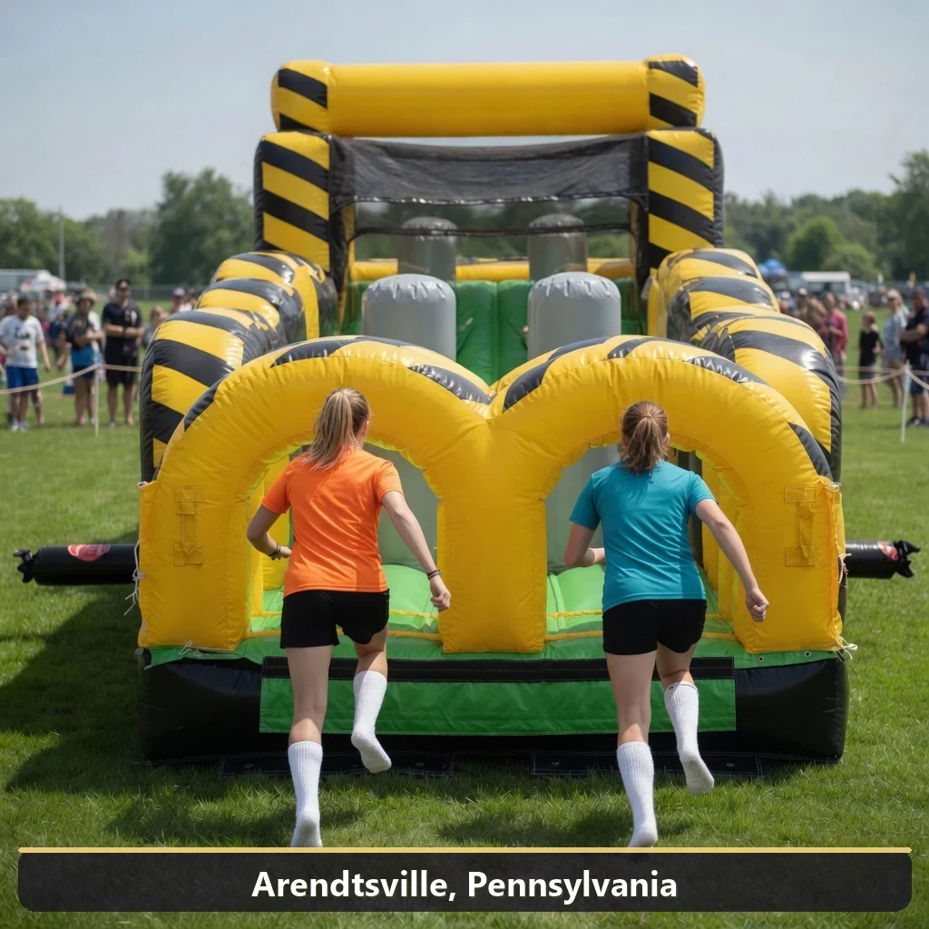 Inflatable obstacle course rental for events in Arendtsville, Pennsylvania