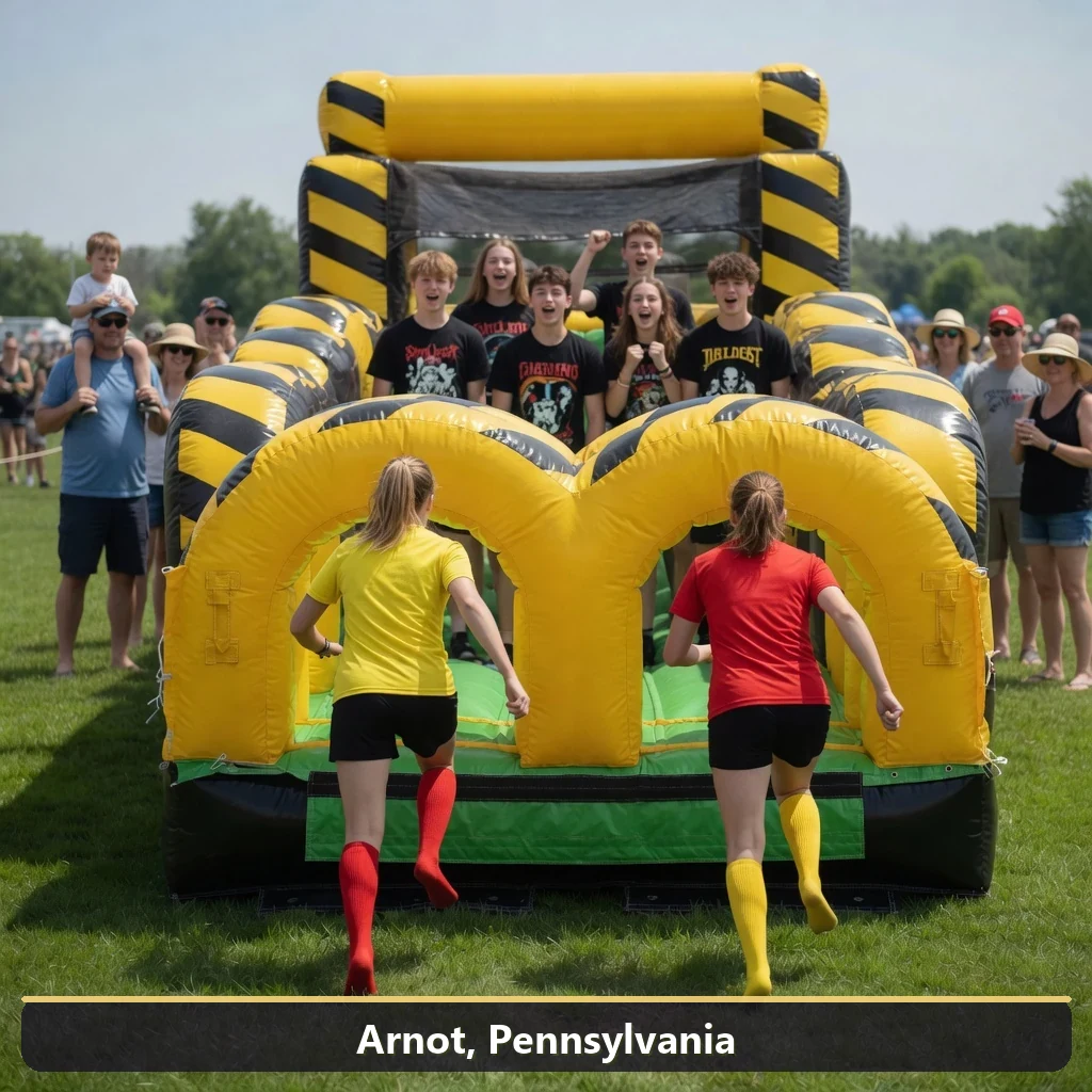 Inflatable obstacle course rental for events in Arnot, Pennsylvania