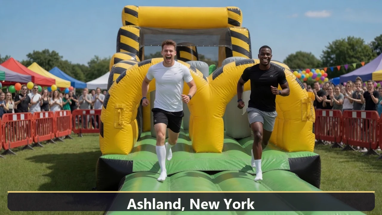 Inflatable obstacle course rental for events in Ashland, New York
